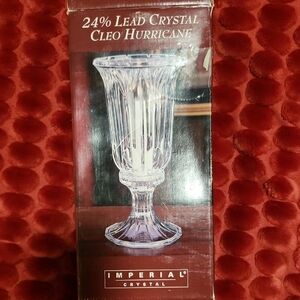 Elegant Two Pieced 24% Lead Crystal Cleo Hurricane Vase